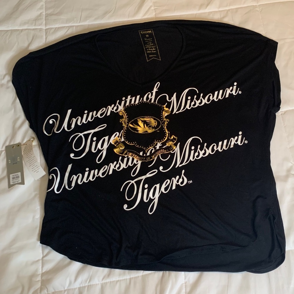 Campus Couture Univ of Missouri XL Shirt Black NWT